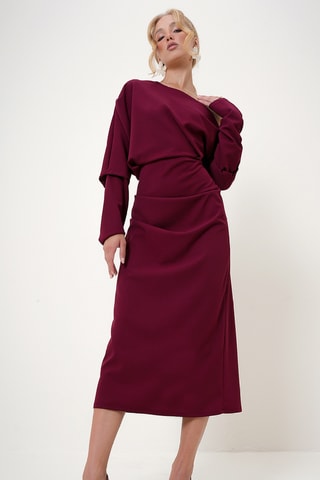 Robe midi regular - Bordeaux