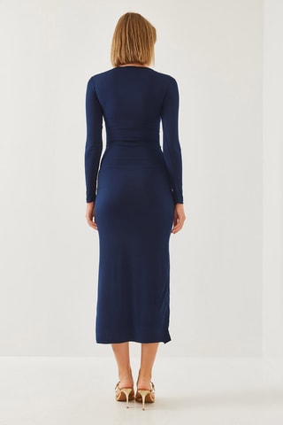 Robe longue regular - Bleu marine