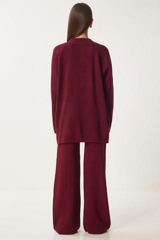 Pull et pantalon wide legs - Bordeaux