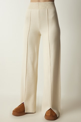 Pull et pantalon wide legs - Crème