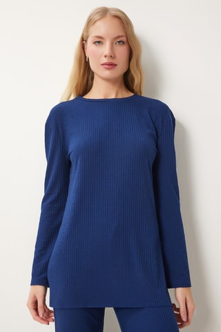 Blouse et pantalon wide legs - Bleu