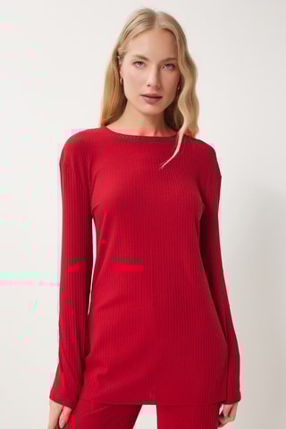 Blouse et pantalon wide legs - Rouge