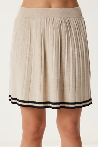 Pull et jupe plissée - Beige