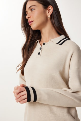 Pull et jupe plissée - Beige