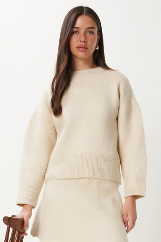 Pull et minijupe - Crème