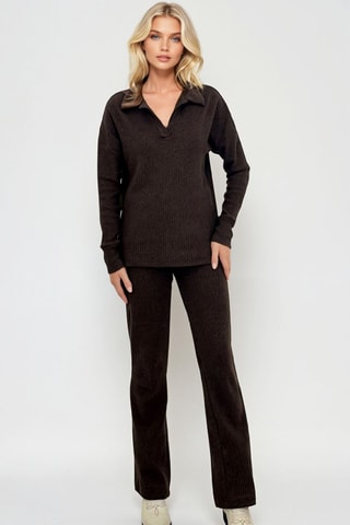 Top et pantalon palazzo - Marron