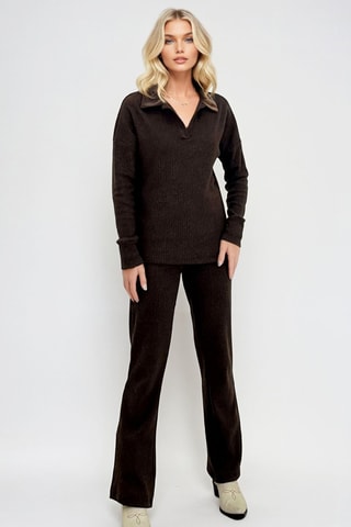 Top et pantalon palazzo - Marron