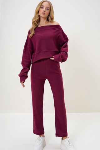 Sweat et pantalon - Bordeaux
