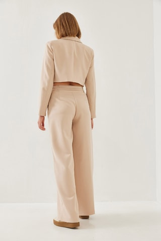 Veste de costume et pantalon palazzo - Beige