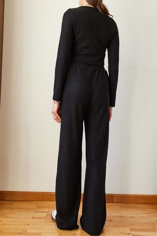 Crop top et pantalon - Noir