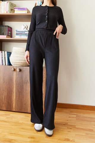 Crop top et pantalon - Noir