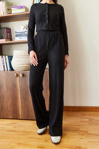 Crop top et pantalon - Noir
