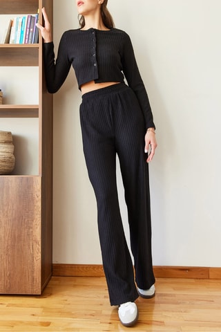 Crop top et pantalon - Noir