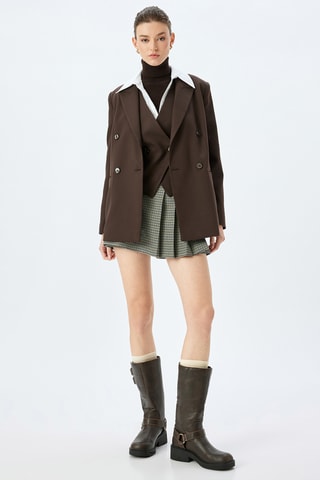 Jupe-short - Vert et bleu marine