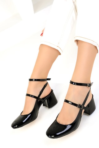 Babies à talons vernies - Noir