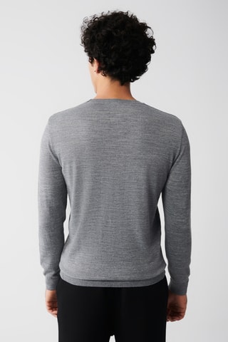 Pull regular en laine - Gris