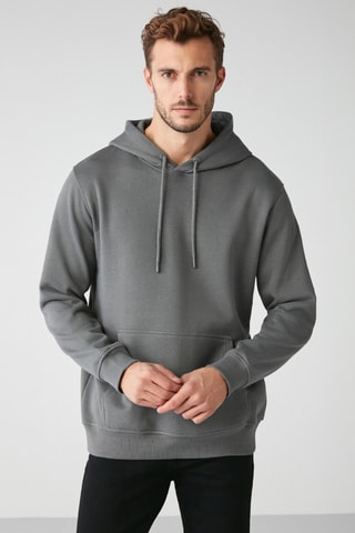 Sweat regular à capuche - Gris
