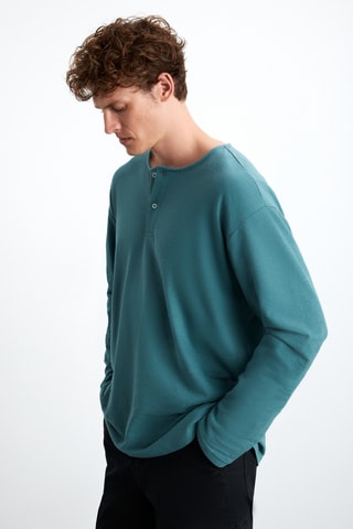 Sweat regular à capuche - Vert
