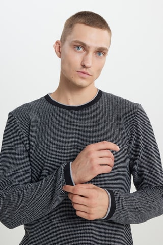 Pull regular - Gris et noir