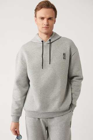 Sweat regular à capuche - Gris clair