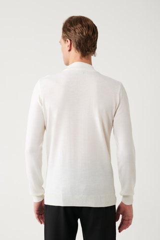 Pull regular en laine - Écru