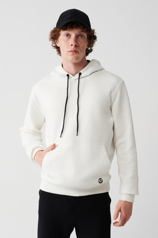 Sweat regular à capuche - Blanc