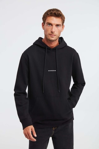 Sweat regular à capuche - Noir