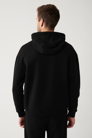 Sweat regular à capuche - Noir