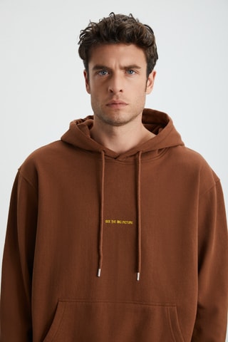 Sweat regular à capuche - Marron