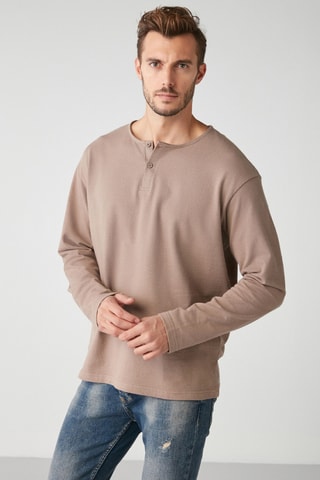 Sweat regular à capuche - Beige