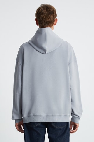 Sweat relaxed à capuche - Gris clair