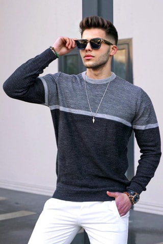 Pull regular en laine - Anthracite