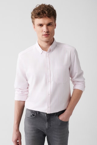 Chemise regular - Rose pâle