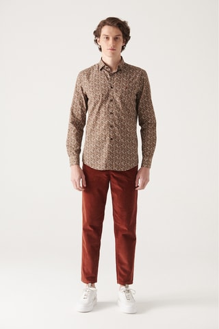 Chemise slim - Marron