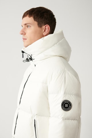 Doudoune regular à capuche - Blanc