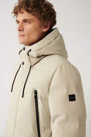 Doudoune regular à capuche - Beige