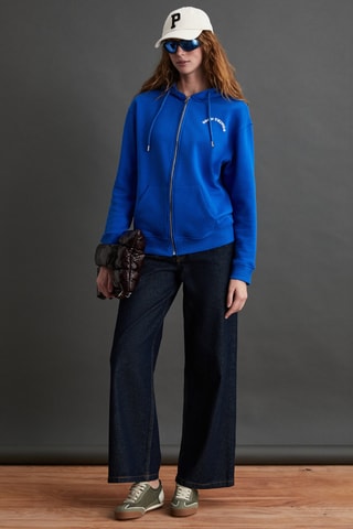 Sweat regular à capuche - Bleu