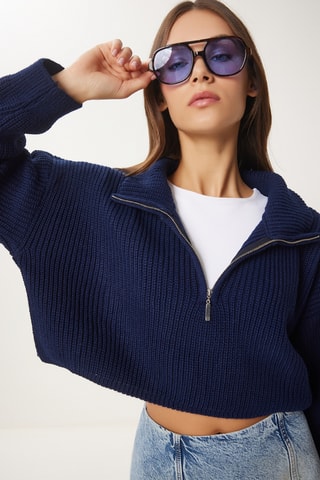 Pull regular - Bleu marine