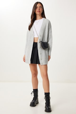 Gilet long regular - Gris