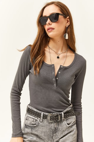 Blouse slim - Anthracite
