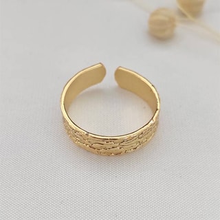 Bague ajustable - Laiton plaqué or 