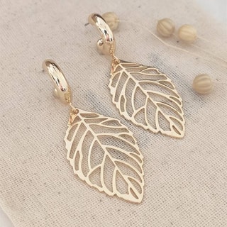 Boucles d'oreilles pendantes - Laiton plaqué or