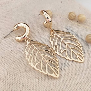 Boucles d'oreilles pendantes - Laiton plaqué or