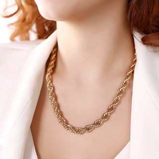 Collier chaîne torsadée - Laiton doré à l'or fin