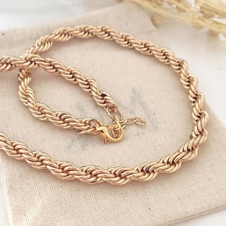 Collier chaîne torsadée - Laiton doré à l'or fin