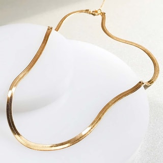 Collier fin en chaine italienne - Laiton plaqué or 
