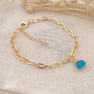 Bracelet - Laiton doré à l'or fin & verre