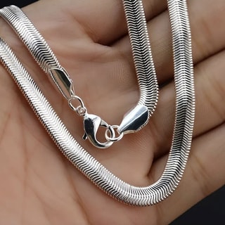 Collier en chaine italienne - Laiton argenté
