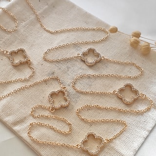 Collier - Laiton plaqué or & zirconium