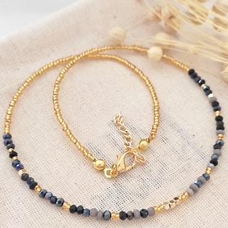 Collier - Laiton plaqué or & cristal